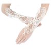 JISEN Women Banquet Party Fingerless Elegant Lace Embroidered Bridal Gloves 11 Inch Champagne