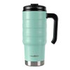 HAUSHOF 24 oz Travel Mug, Stainless Double Wall Vacuum Insulated Tumbler with Handle & Spill Proof Twist On Flip Lid and Wide Mouth, BPA Free