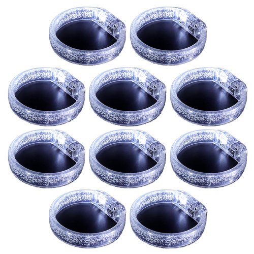 DAOKEY LED Light up Bracelets, White Glow Wristbands Party Favors Toys Supplies for Birthday, Halloween, Carnivals Parties, Clear Case 10 Pack