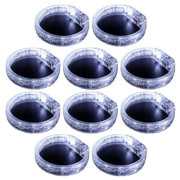DAOKEY LED Light up Bracelets, White Glow Wristbands Party Favors Toys Supplies for Birthday, Halloween, Carnivals Parties, Clear Case 10 Pack
