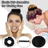 Ondder 6 Pcs Black Spa Headband and Wristband Set Makeup Spa Headband for Washing Face Bubble Skin Care Headbands Face Wash Sponge Puffy Headband Head Bands Hair Accessories for Women Girls