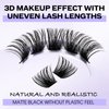 Lash Clusters DIY Eyelash Extensions C/D Curl Wide Stem Cluster Lashes 8-16mm Mixed Length Individual Lashes Wispy and Soft Cluster Eyelashes Matte Black Lashes Extensions for DIY(Volume-0.07D, 8-16mm Mixed)