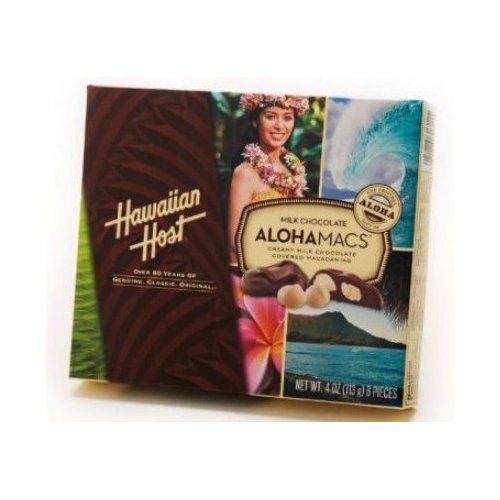 Hawaiian Host Milk Chocolate ALOHAMACS 4 ounce (113g) 8 pieces