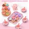 Lajeje 46pcs Kids Tea Party Set for Little Girls - Birthday Gift Toys for 3-8 Year Old Girls - Cute Princess Play Toddlers Tin Tea Set - Pretend Toys with Desserts, Flower Teapot, and Carrying Case