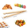 2PCS Reusable Toaster Tongs, OHOLA 8 inch Bamboo Cooking Tong, Multipurpose Wooden Tongs for Toaster, Fruits, Bread, Pickles, Cheese, Bacon, and Muffins (Stylish Pattern)