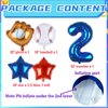 Kwuz Baseball Balloons 2nd Birthday Decorations for Boys | Baseball Birthday Decoration Sports Theme Party Supplies, 32Inch Foil Mylar Number 2 Balloon Navy Blue Red White Sports Balloon Arch Kits