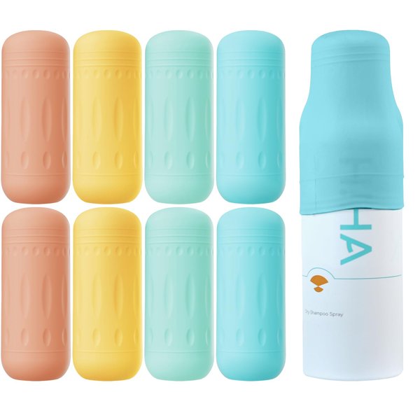 Wowwat 8 Pack Silicone Bottle Covers,Elastic Sleeves for Leak Proofing Travel,Travel Accessories Luggage for Women Men,Travel Size Toiletries, Cruise Ship Essentials,Travel Size Bottles Toiletries