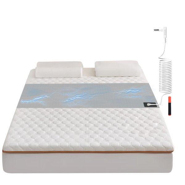 Grounding Sheets,Grounding Mat for Bed 10% Pure Silver Fiber+90% Organic Cotton,with 15Ft Grounding Cord,Fixed Clips,Test Pen,104 * 23.6inch Suitable for All Mattress Sizes(Grey)