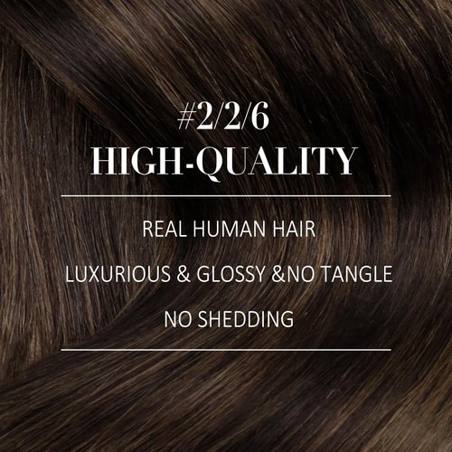 YoungSee 150G Clip in Hair Extension Real Human Hair Balayage Hair Extensions Clip ins Dark Brown Mix Medium Brown Highlights Brown Balayage Thick Human Hair Clip in Extensions 22Inch 7Pcs