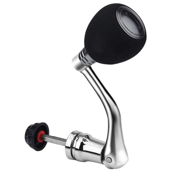 Keenso Reel Replacement Handle, Rocker Arm Grip Spinning Spinning Fishing Reel with EVA Premium Metal Metal Made Hexagonalagonalagonal Trunk Comfortable and Anti-Slip(L- Sliver)