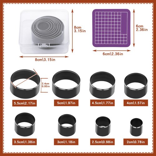 8 Pcs Leather Hole Punch Die Round, 8 Sizes Hollow Punch Cutter Set, Cutting Mold Punching Die Set for DIY Leather Craft, Leather Cutter Hollow Punching Tool with Plastic Box