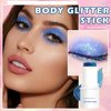 AIUEO Body Glitter Stick Blue Face Glitter Stick Mermaid Body Glitter Makeup Halloween Glitter Face Paint Holographic Chunky Glitter Sequin Stick-Blue