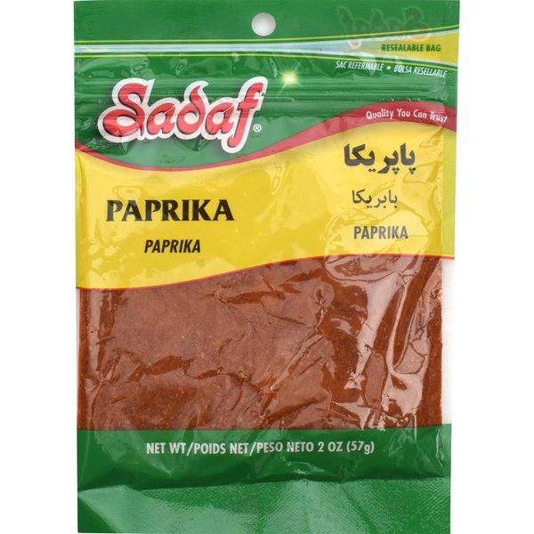 Sadaf Paprika Powder - Ground Paprika for Cooking & Food Seasoning - Paprika Spice - Kosher & Vegetarian - 2 Oz Resealable Bag