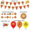 94 Pcs Pizza Birthday Party Supplies Set for Kids Teens Adults, Delicious Pizza Theme Birthday Party Decorations with Pizza Happy Birthday Banner, Stickers, Cake Topper, Cupcake Toppers, Balloons