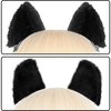 Luwint Cat Ears Hair Clips Furry Cat Barrettes Headwear Cute Black Catwomen Hairpin Accessory for Halloween Costume Dress Anime Cosplay Party Favors