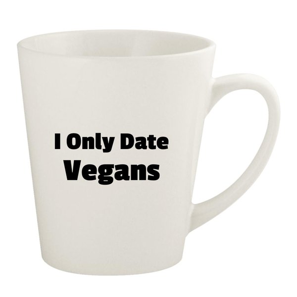 Knick Knack Gifts I Only Date Vegans - 12oz Ceramic Latte Coffee Mug Cup