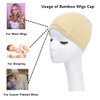 Kinglovestar Bamboo Wigs Cap for Women Bald Cap Soft Breathable Wigs Grip Cap Elastic Wig Cap for Wigs Even Cancer Chemotherapy Patients (Black)