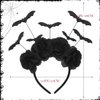 Jovono Halloween Headband Black Bat Headbands Flower Hair Band Party Costume Hair Accessories for Women and Girls(1Pcs)