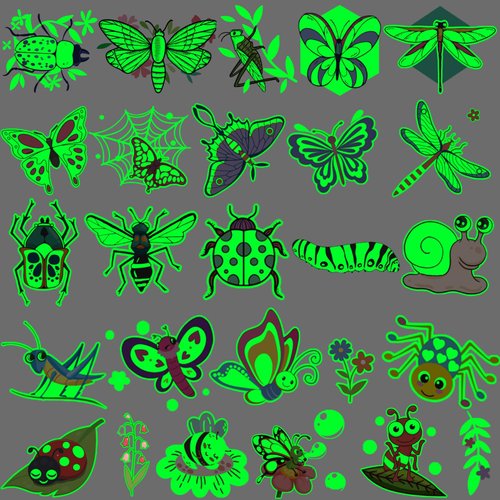 Hohamn Luminous Insect Temporary Tattoos for Kids - 120 Styles Glow in the Dark Tattoos, Bees, Butterflies, Spiders, Beetles Tattoos for Boys Girls Party Favors Decorations
