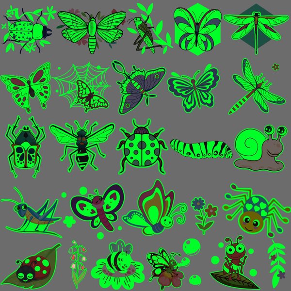 Hohamn Luminous Insect Temporary Tattoos for Kids - 120 Styles Glow in the Dark Tattoos, Bees, Butterflies, Spiders, Beetles Tattoos for Boys Girls Party Favors Decorations