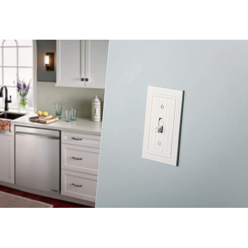 Franklin Brass Classic Beadboard Wall Plate, Pure White Double Decorator Outlet Cover, 1-Pack, W35272-PW-C