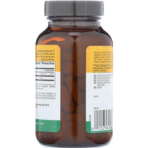 Country Life Time Release Vitamin C with Rose Hips, Supports Immune Health, 1,000mg, 90 Tablets, Certified Gluten Free, Certified Vegan