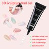MUSILAN 3D Nail Gel Sculpting Gel Nail Art Glue for Nail Art Designs DIY Clear Builder Gel Nail Craving Sculpting Molding Gel for 3D Gel Nail Art Polish Painting Nail Drawing Gel Decoration Manicure