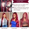 ULRICA Burgundy Lace Front Wigs Human Hair Wigs for Black Women 13x4 HD Lace Front Wigs Human Hair Pre Plucked Red Lace Front Wigs Human Hair Straight Lace Front Wigs Human Hair Burgundy Wig 20 Inch