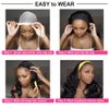 Musileoz Headband Wig Human Hair Body Wave Curly Glueless Wigs for Black Women Brazilian Virgin Hair None Lace Front Wigs Natural Hair Wigs Half Wig Head Band Long Wavy Wigs 150% Density