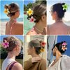 Flower Hair Claw Clips-6PCS for Thick Hair, Hawaiian Plumeria Hair Clips, Preppy Flower Hair Clip for Thin Hair, Hair Accessories for Women Girls Holiday Gifts