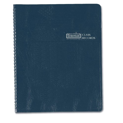 House of Doolittle HOD51607 Combination Lesson Planner & Class Record Book, Acid Free Paper/Leatherette, Blue