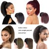 10inch Short Kinky Straight Ponytail Afro Clip in Hair Extensions Ponytail Warp Around Natural Puffing Ponytail (Black)