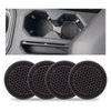 PHCHEPLA Car Coasters Set of 4, Silicon Drink Coasters, for Cup Drinks Coffee, Multipurpose, Durable and Sturdy Environmental Protection and Health, Easy to Clean (Black Round)