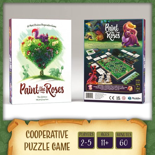 Northstar Game Studio Paint The Roses Board Game | Beautiful Cooperative Board Game for Adults, Teens and Families | Alice in Wonderland Puzzle Game | 2 to 5 Players, Play in 60 Minutes