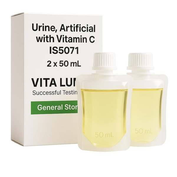 VITA LUMINA 50mL x 2 Pouches - Synthetic Urine for Urinalysis - Fake Pee Sub Solution with Vitamin C - Clean Artificial Urine Substitute for Education and Testing