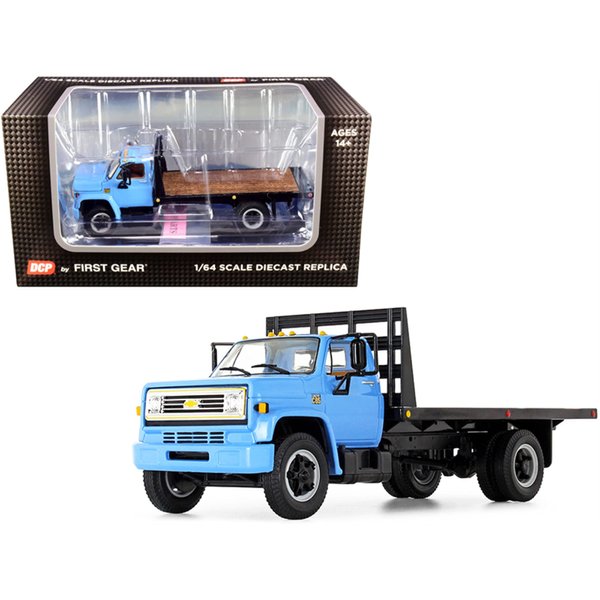 First Gear Chevrolet C65 Flatbed Truck Light Blue 1/64 Diecast Model by DCP