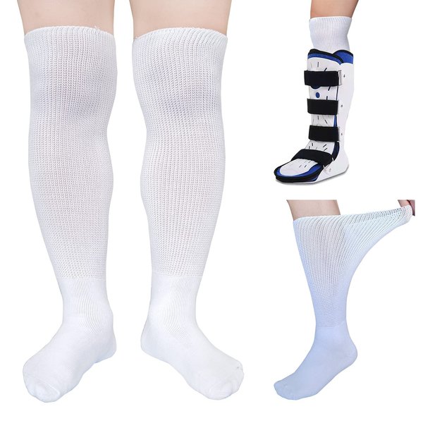 CIRZUEX 2 Pairs Replacement Sock for Air cast Walking Boot Walker Brace - Air Cam Walkers Fracture Boot Orthopedics Socks Cast Boot Sock 2 Pairs