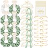DEEKA 24 Pcs Bridesmaid Gifts Set Pearl Hair Claw Clips & Tie the Knot Bridesmaid Bracelet & Satin Scrunchies Proposal Gift Box Bridal Party Gift Bachelorette Party Favors (White&Sage Green)