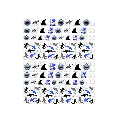 50+ Sharks - Assorted Water Slide Nail Decals