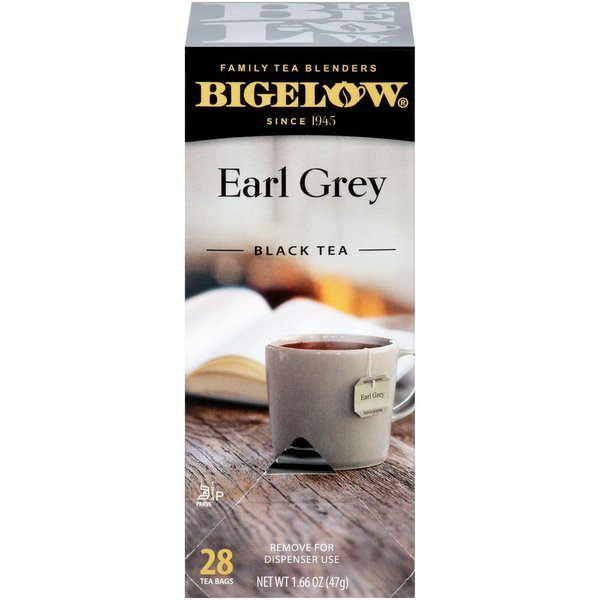 Bigelow Earl Grey Tea Bags 28-Count Box (Pack of 1) Black Tea Bags with Oil of Bergamot All Natural Gluten Free Rich in Antioxidants