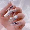 90Pcs White 3D Acrylic Flower Nail Charms 3D White Aurora Camellia Nail Art Jewelry Acrylic Resin Flowers Design Elegant Wedding Nail Charms for DIY Nail Decorations Accessories Rhinestone Decor