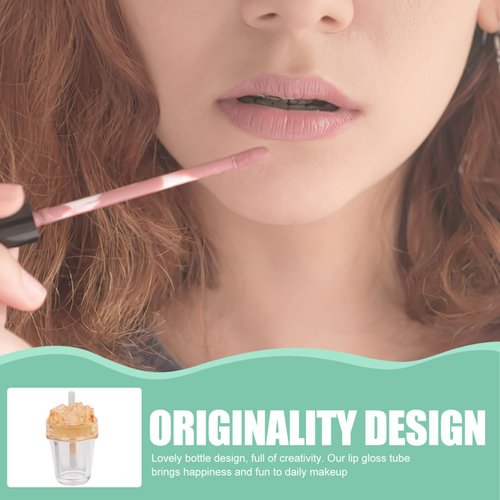 iplusmile 7pcs Cute Lip Gloss Tubes Empty Lipgloss Container Lip Glaze Tubes Reusable Refillable Lip Gloss Container Ice Cream Shape Diy Cosmetic Samples Bottle