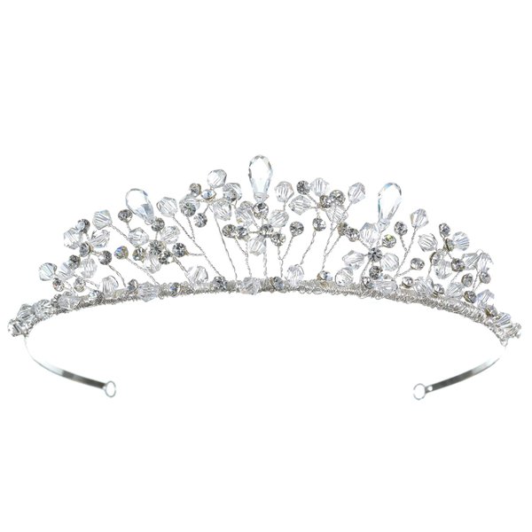 SAMKY Handmade Crystal Flower Wedding Bridal Tiara Crown T778
