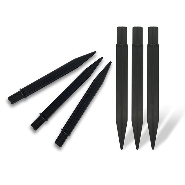 6PCS 8.25 Inch Reinforced Ground Spikes, Solar Lights Spikes ABS Plastic Lights Replacement Stakes, Ideal for Solar Pathway Lights Garden Lights Torch Lights(Inside Diameter of 0.83 Inches)