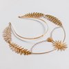 L'VOW Halo Crown Headpiece Goddess Headband Boho Bridal Wedding Headdress Angel Tiaras and Crowns for Women and Girl(S4-Gold)