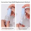 Valtiner Refillable Retractable Correction Tape, 2 Pcs White Pull Out Pens with 2 Extra Refills, Easy to Use Cute White Correction Pen Shaped Applicator for School Office Supplies (Blue & White)