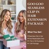 GOO GOO Clip in Hair Extensions Real Human Hair, 22inch 151g 7Pcs, 1B Natural black, Remy Human Hair Extensions Clip ins for Women, Natural Human Hair