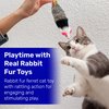 Kats'N Us Dat Darn Ferret with Feathers Real Rabbit Fur Cat Toy- Furry Cat Toys, Cat Stuffed Animal, Cat Entertainment for Indoor Cats and Kittens, Interactive Cat Toys - 10 Inches