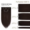 Clip in Hair Extensions Real Human Hair, 12inch 7pcs 70g Dark Brown Straight and Smooth Clip in Hair Extensions Human Hair