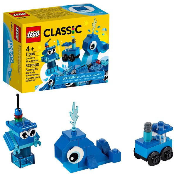 LEGO Classic Creative Blue Bricks 11006 Kids’ Building Toy Starter Set with Blue Bricks to Inspire Imaginative Play (52 Pieces)